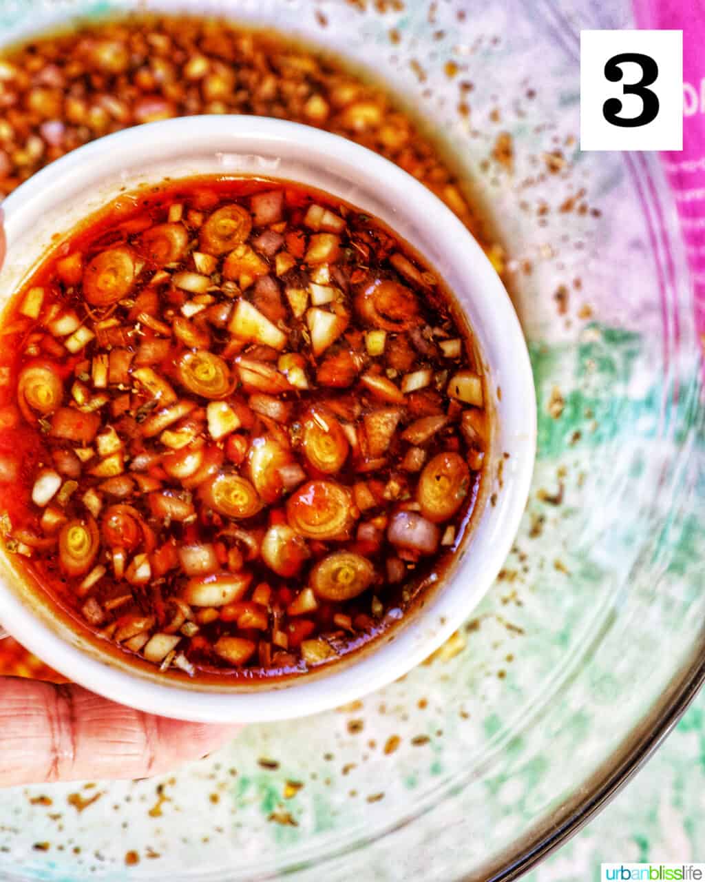 bowl with Thai lemongrass sauce.