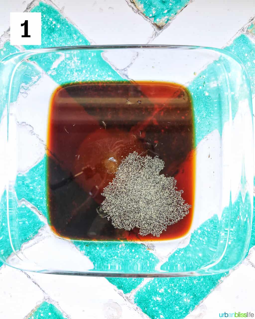 adobo sauce in a glass dish.
