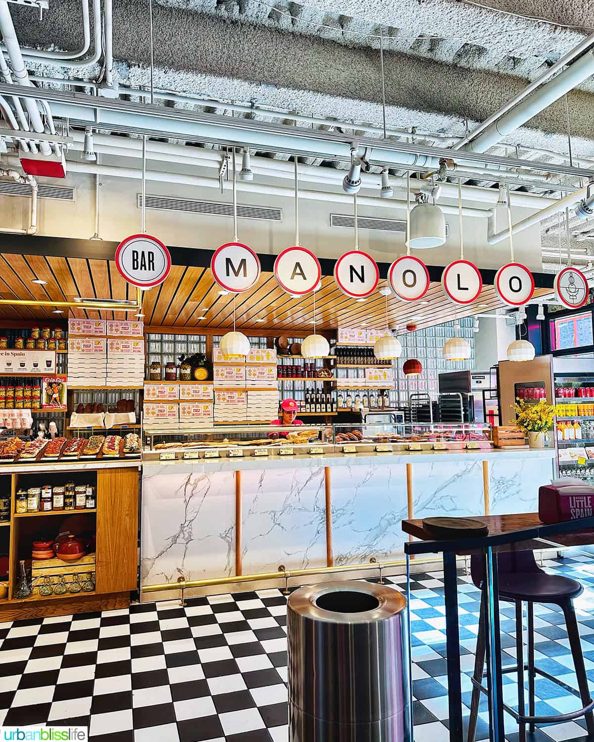 Manolo bar area at Mercado Little Spain in NYC.