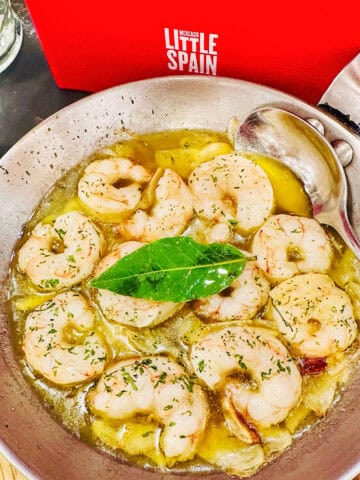Gambas Al Ajillo (shrimp) at Mercado Little Spain in NYC.