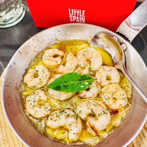 Gambas Al Ajillo (shrimp) at Mercado Little Spain in NYC.