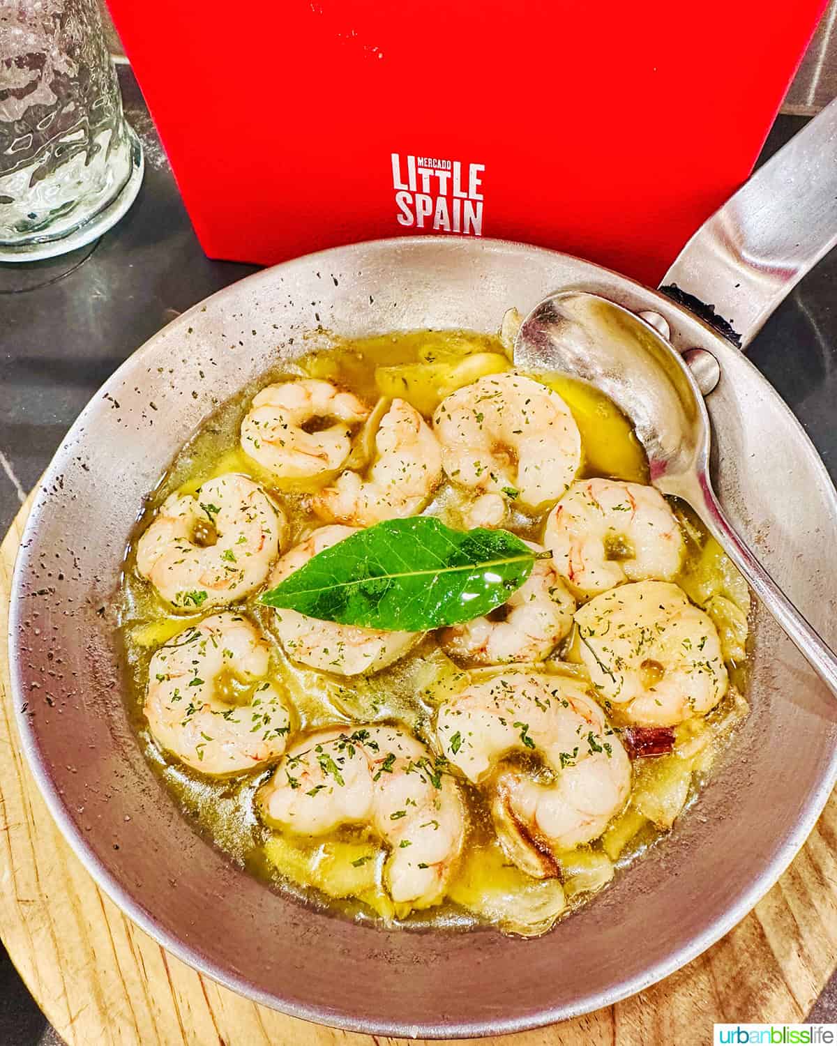 Gambas Al Ajillo (shrimp) at Mercado Little Spain in NYC.