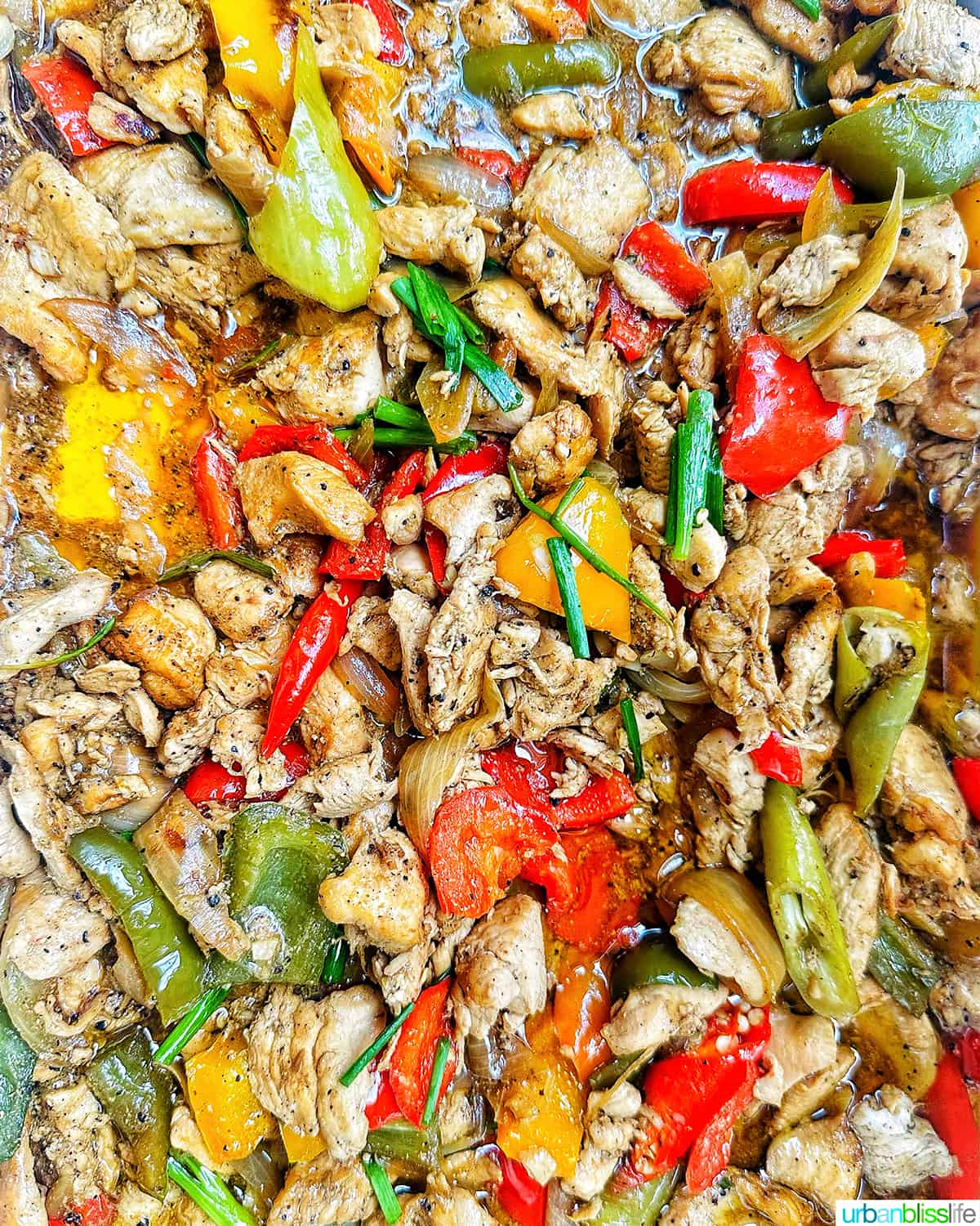 Phad Phrik Gai chicken and vegetables.