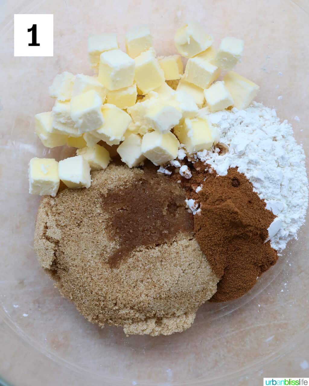 butter, brown sugar, flour to make streusel topping.