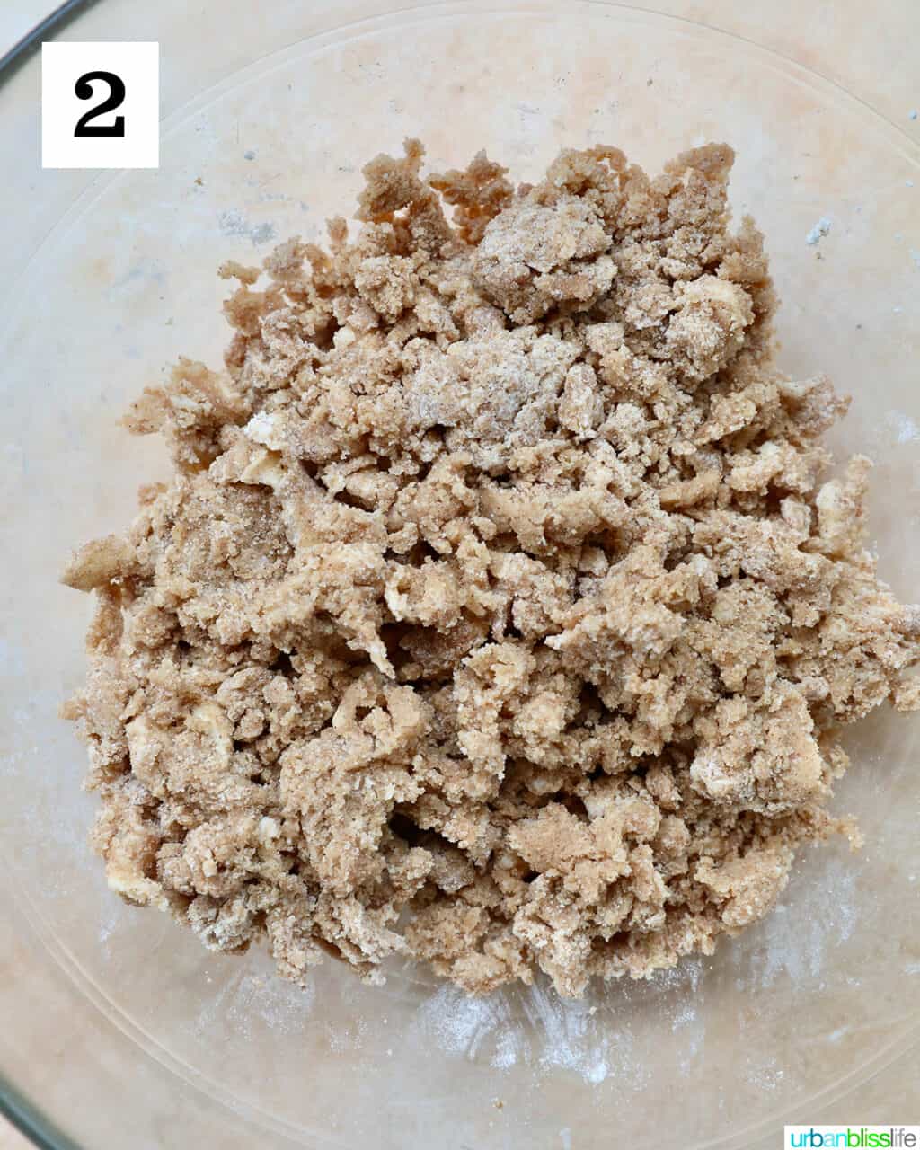 streusel topping in a bowl.