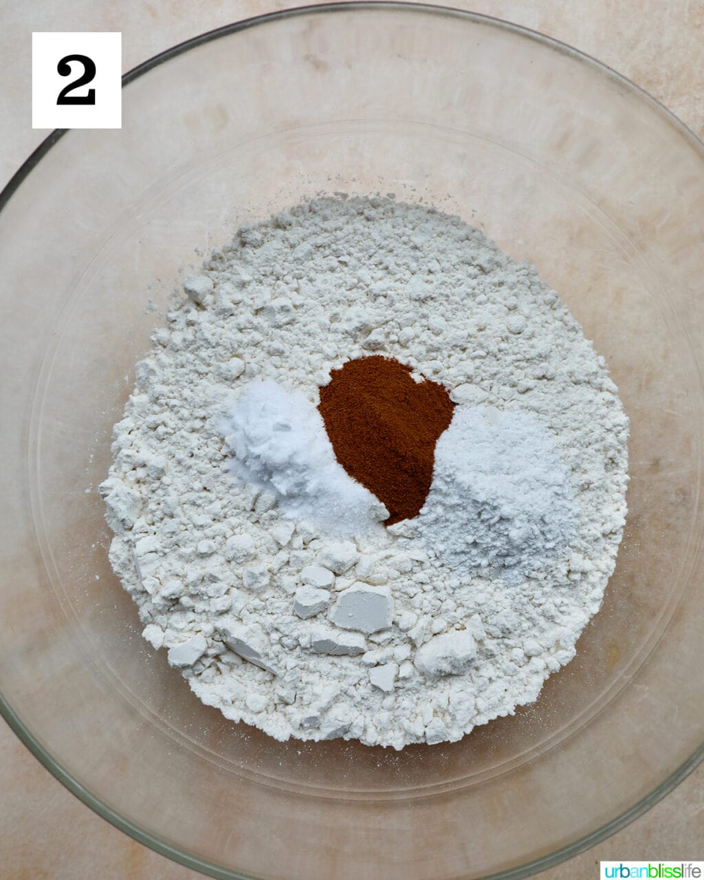 dry ingredients in a bowl to make muffins.