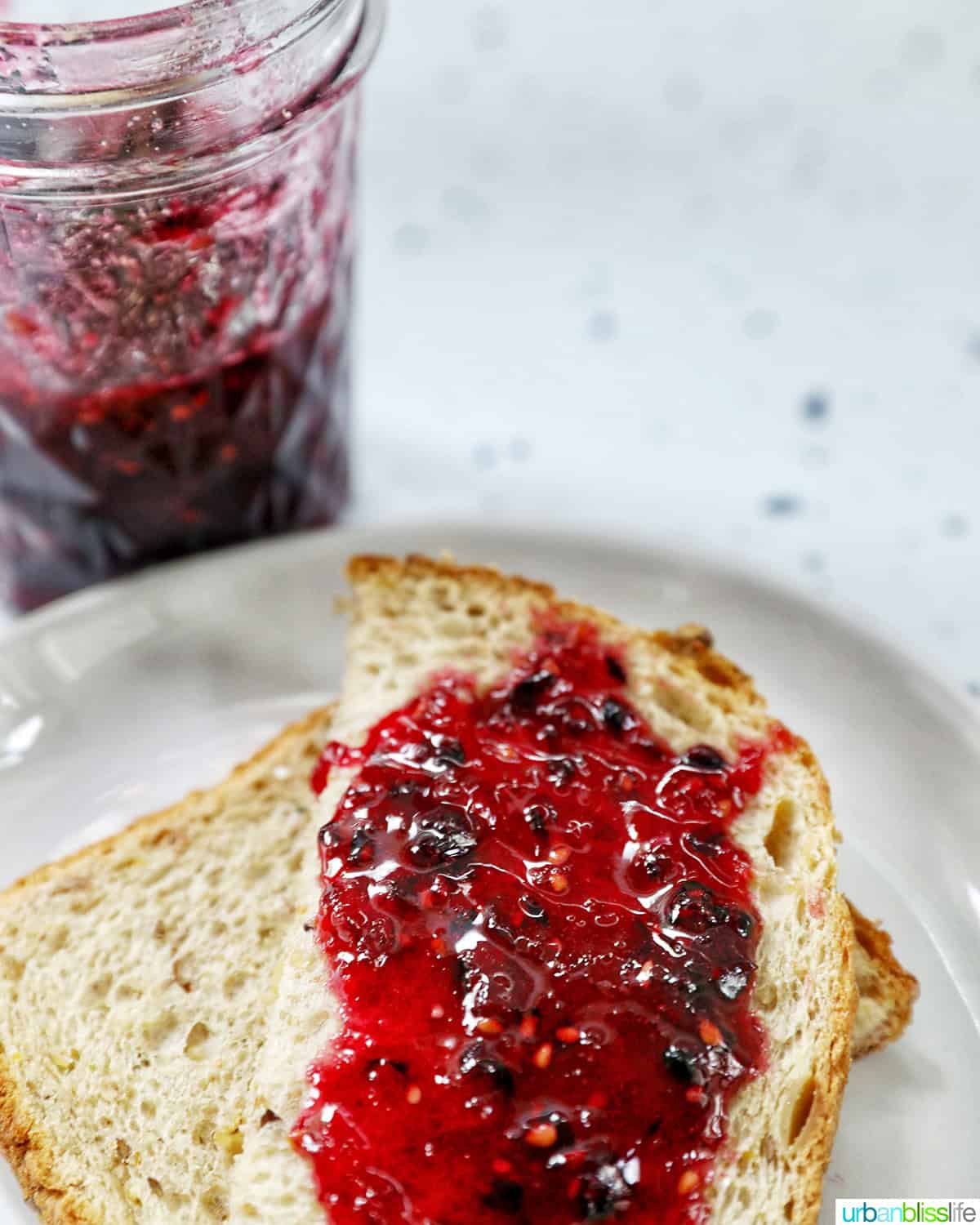 blackberry jam on toast.