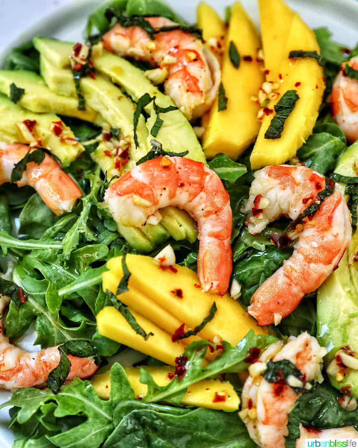mango avocado prawn salad.