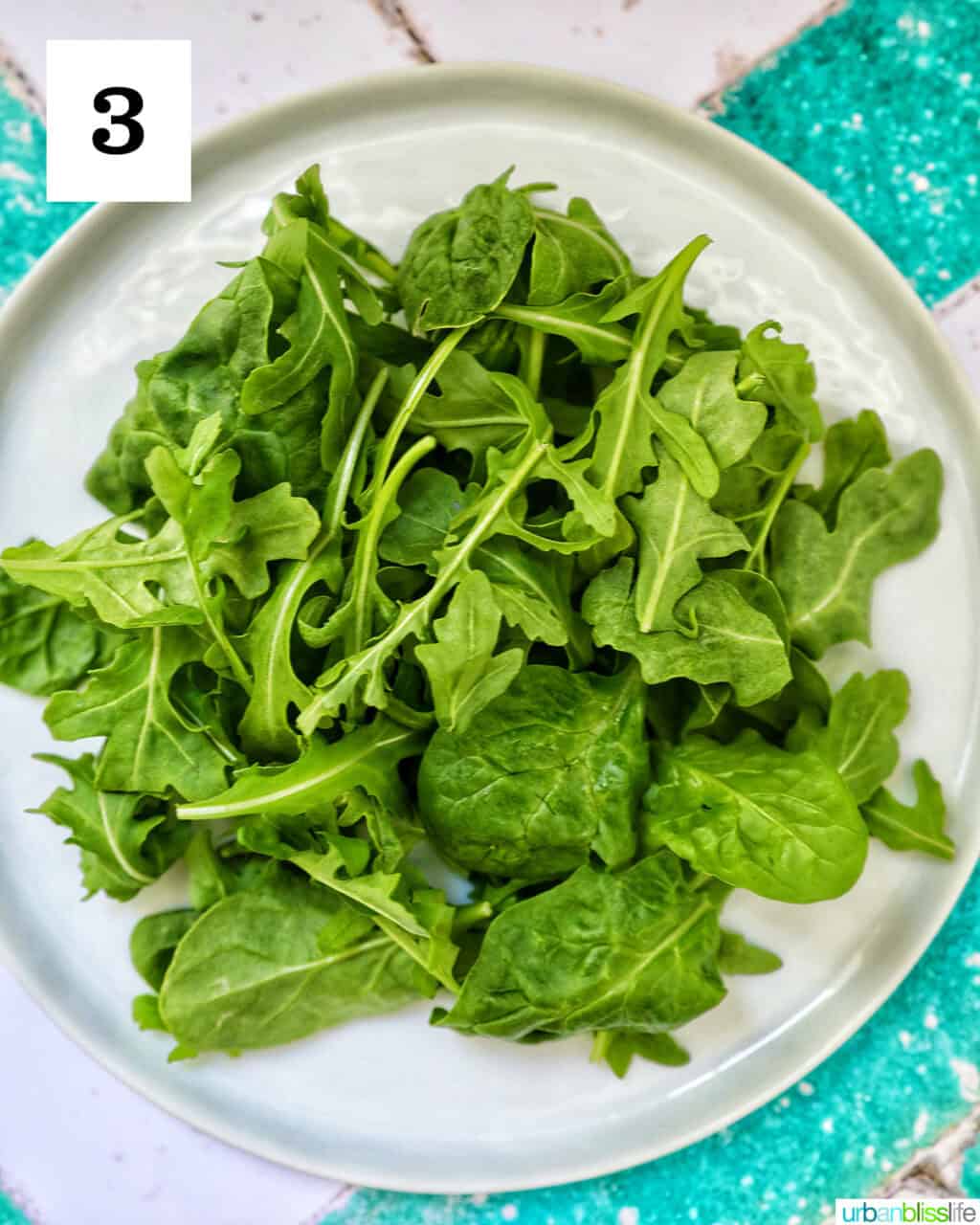 plate with mixed greens/