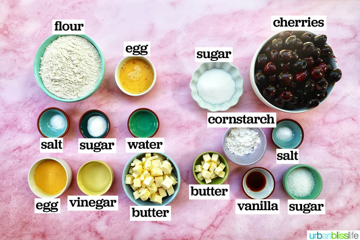 ingredients to make cherry galette.