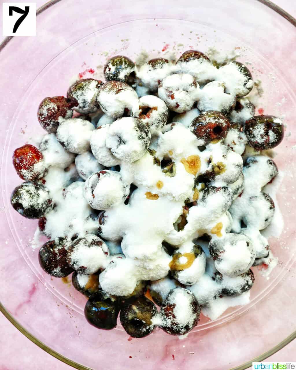 cherry filling in a glass bowl.