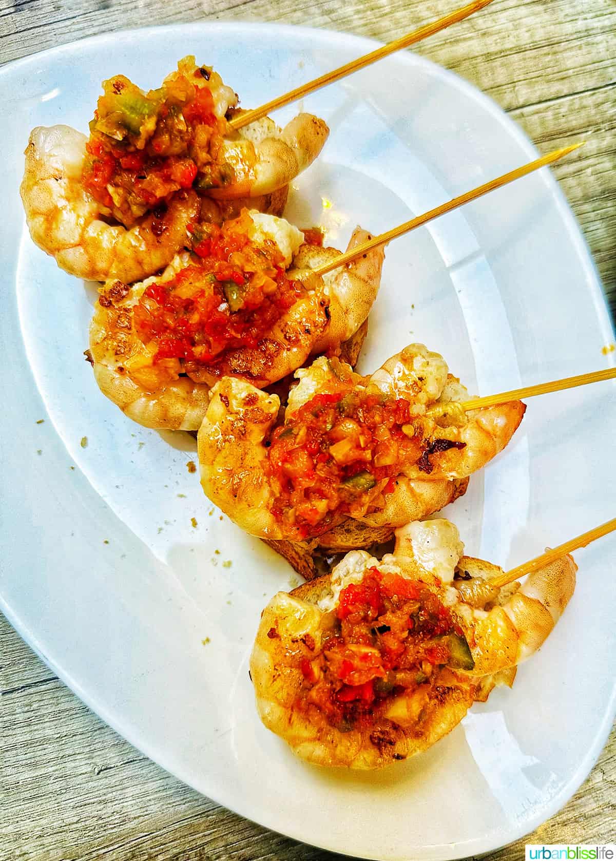 grilled prawns pintxos.