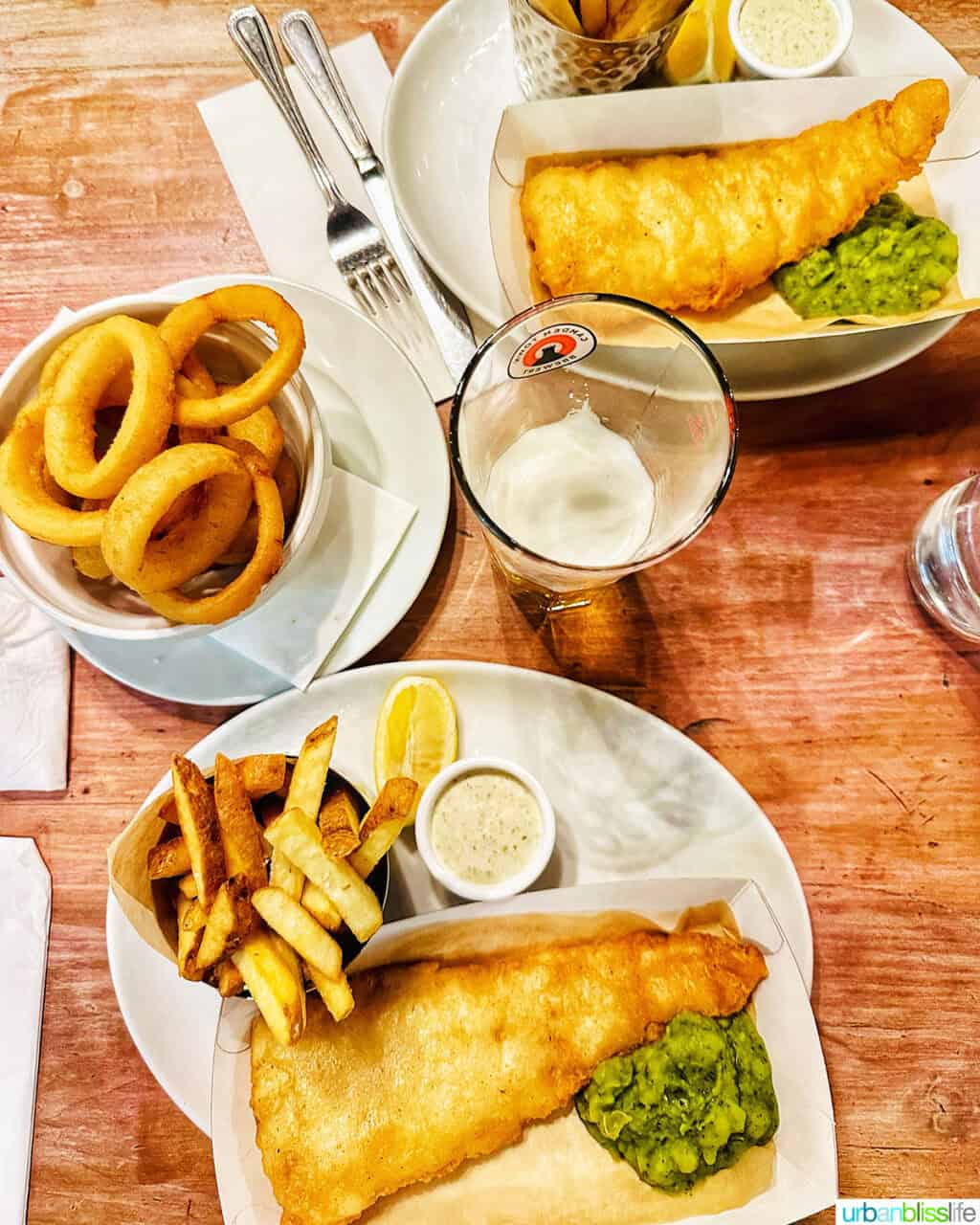 fish and chips at white hart pub