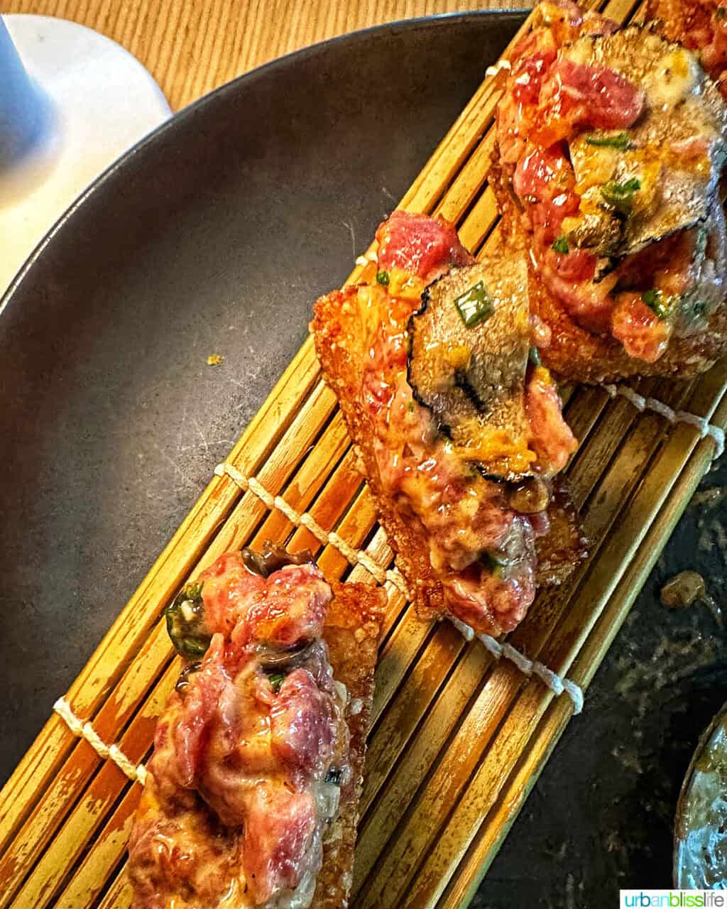 hamachi crispy rice at Janken in Portland