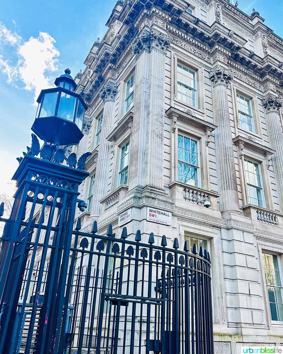 whitehall and downing street in london