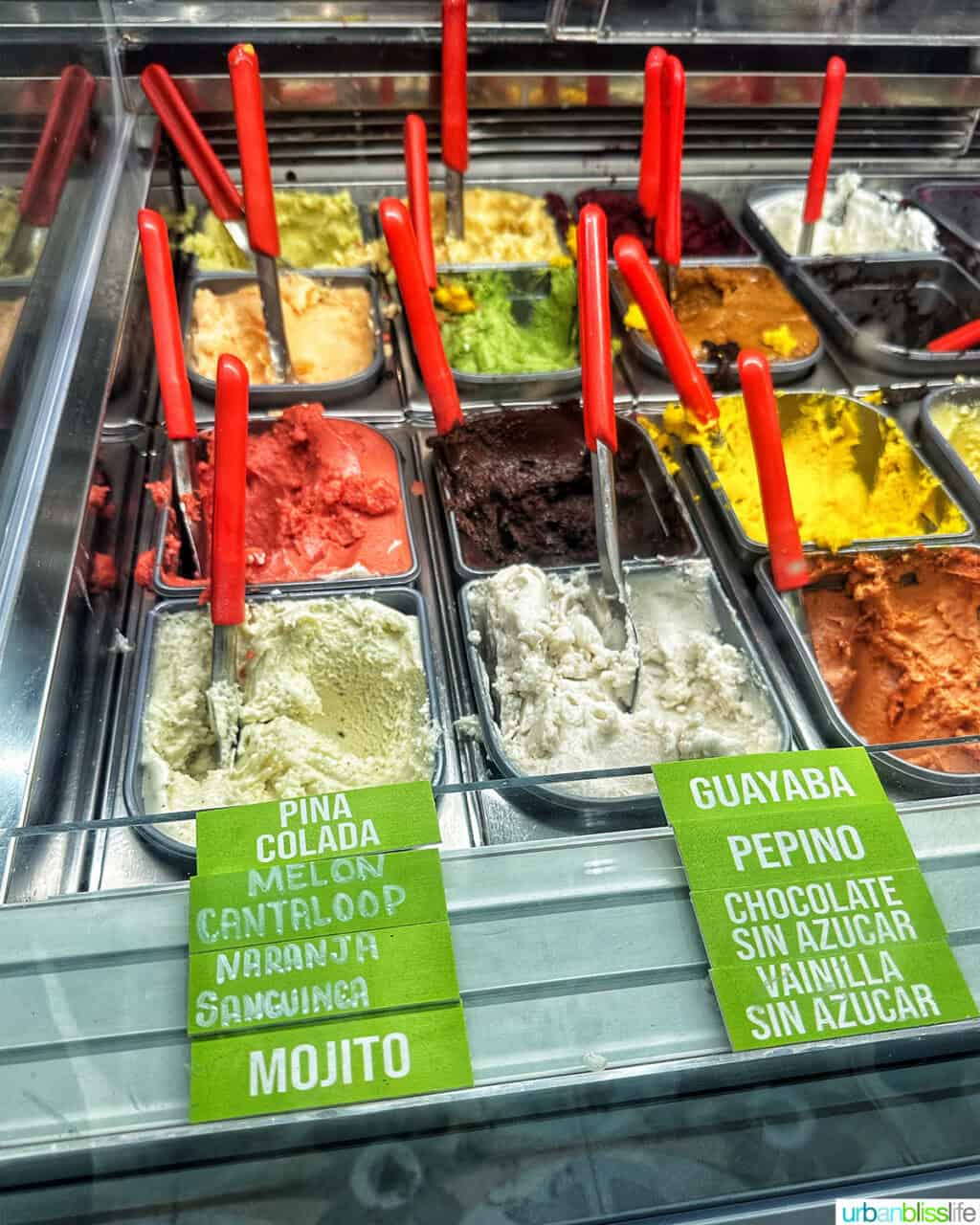 various gelato flavors
