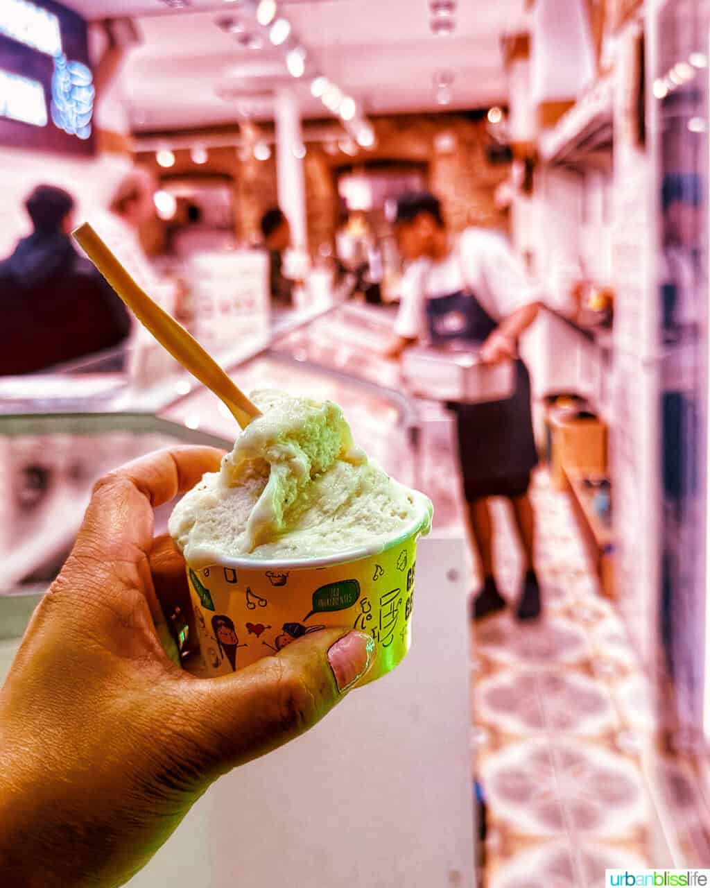 gelato in a cup