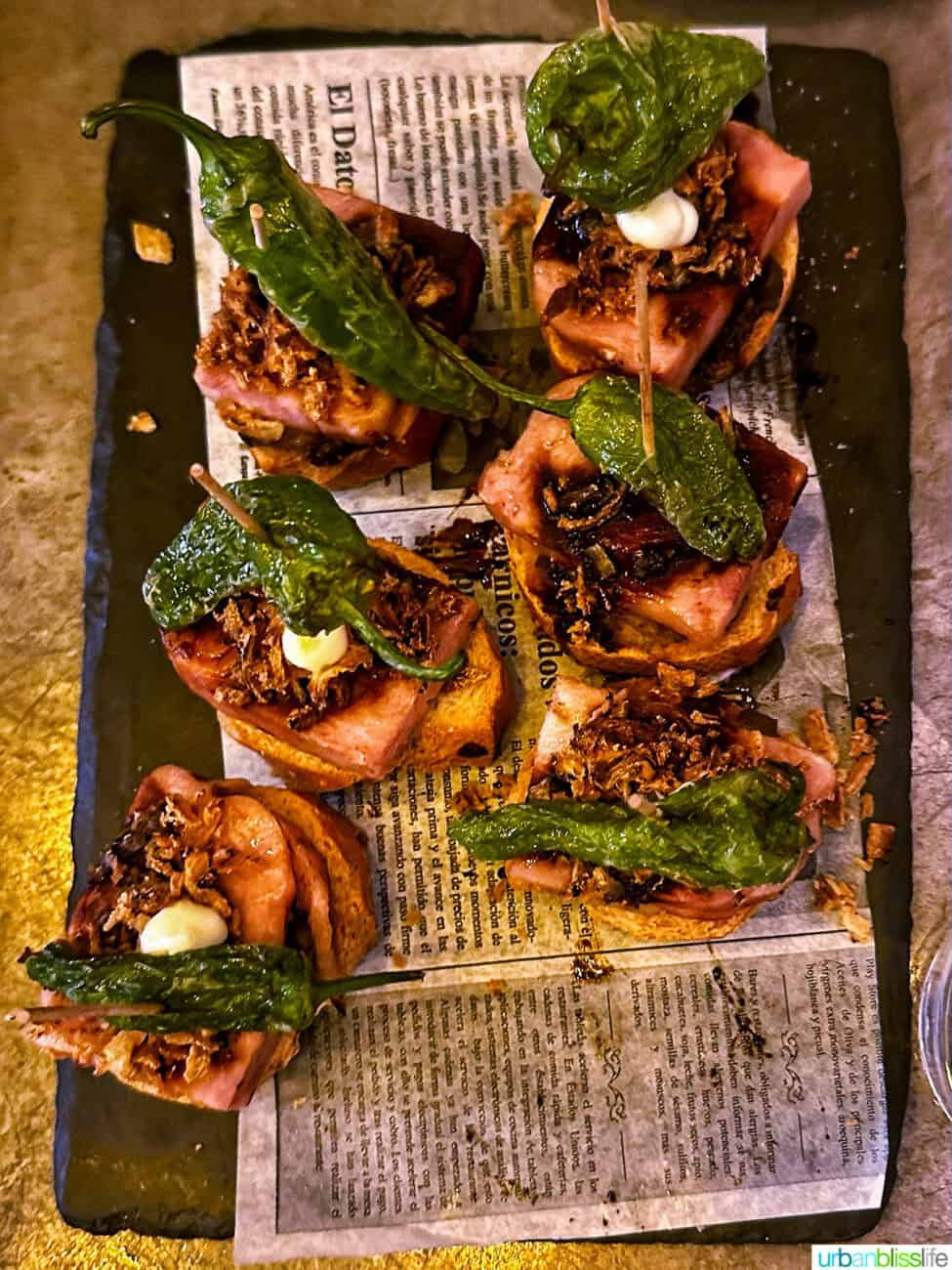 pintxos at la olla restaurant in bilbao