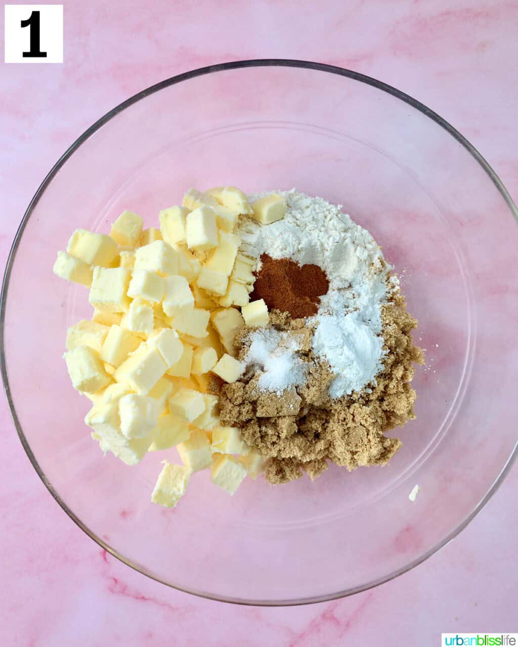crumb topping mixture in a bowl.