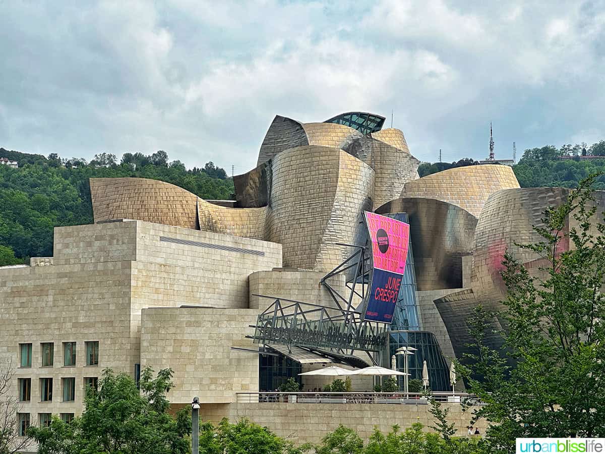Exterior of the Guggenheim Museum in Bilbao, Spain.