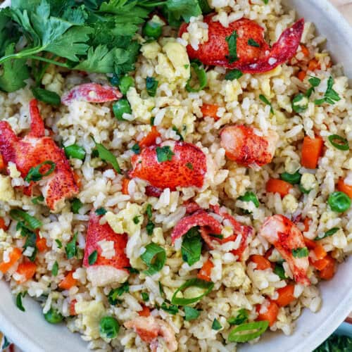 bowl of lobster fried rice.