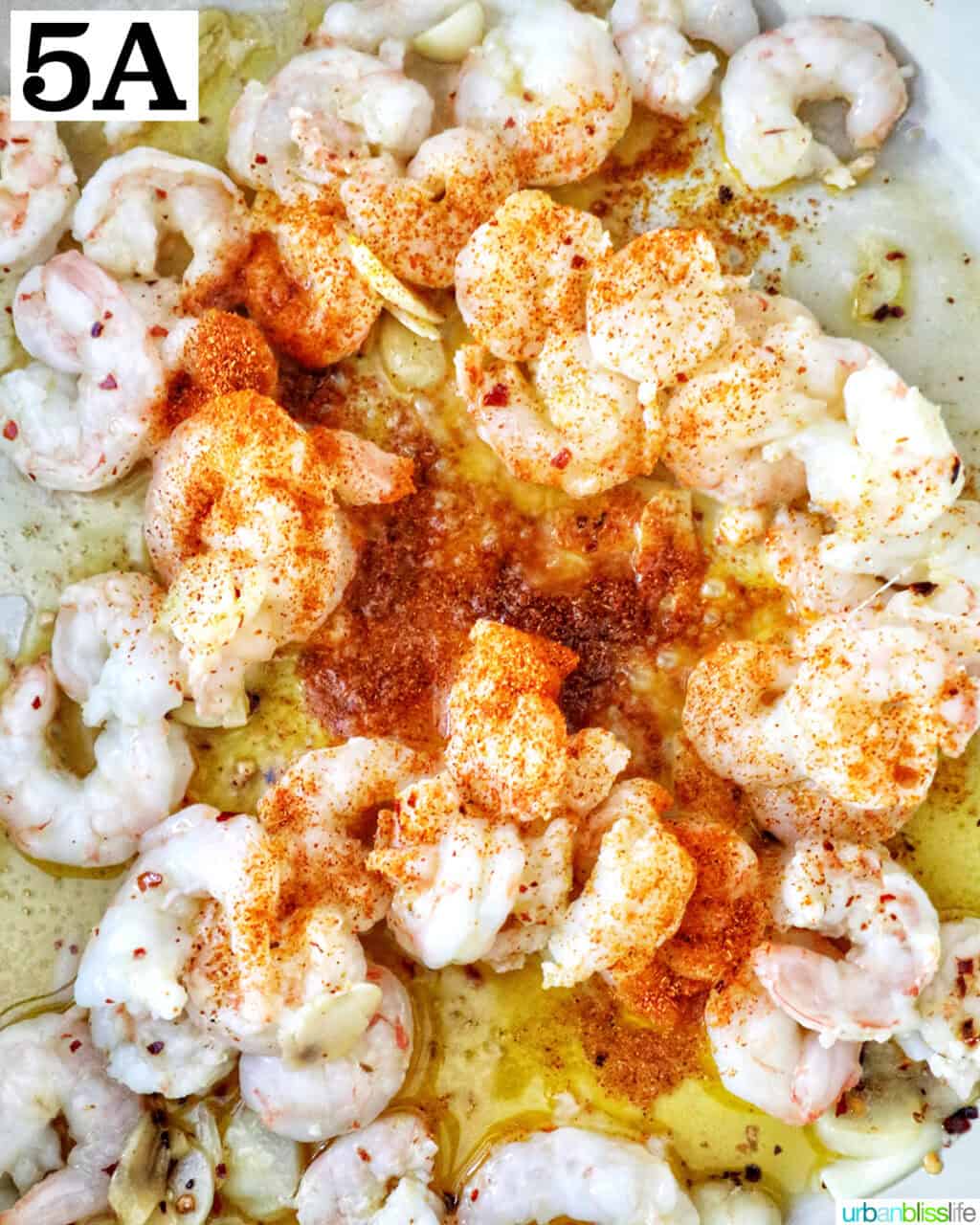 paprika sprinkled over shrimp.