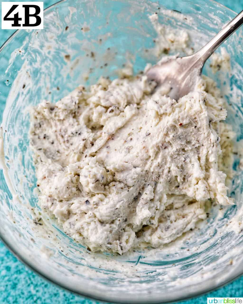 goat cheese spread in a bowl.