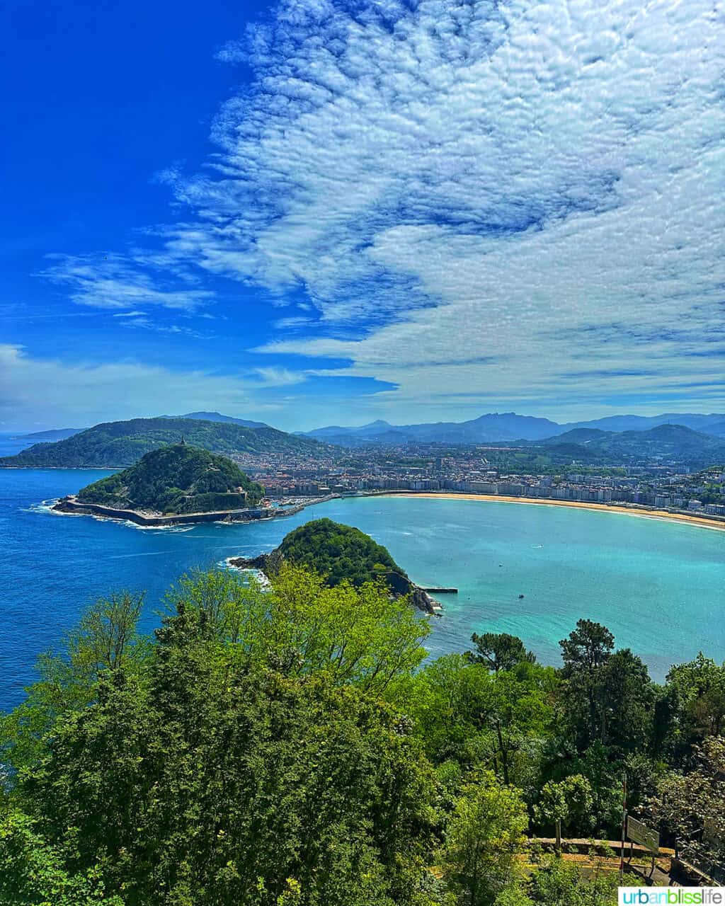 view from monte igueldo in san sebastian spain