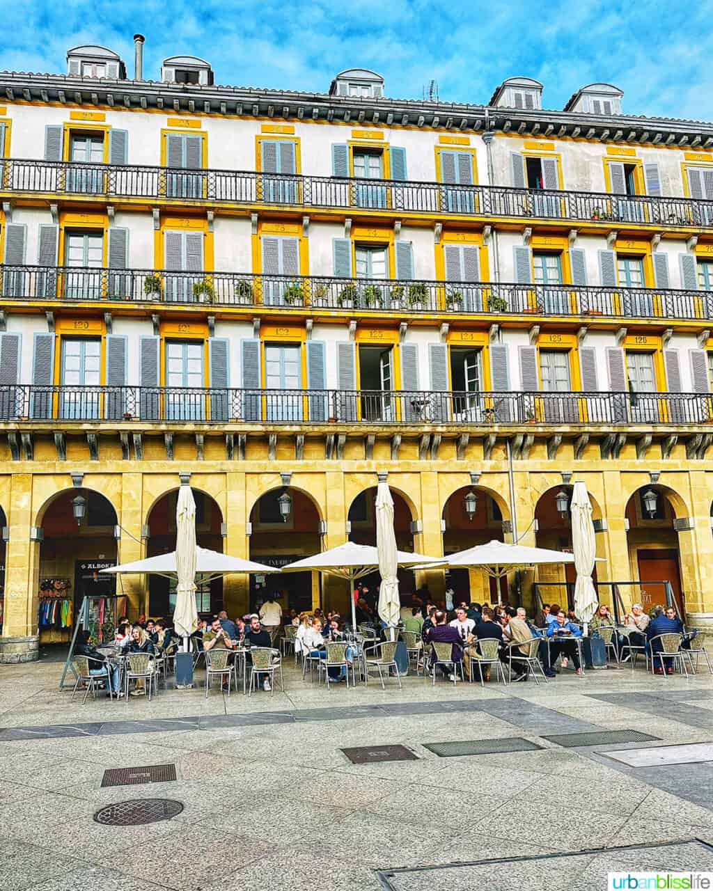 square in old town san sebastian spain
