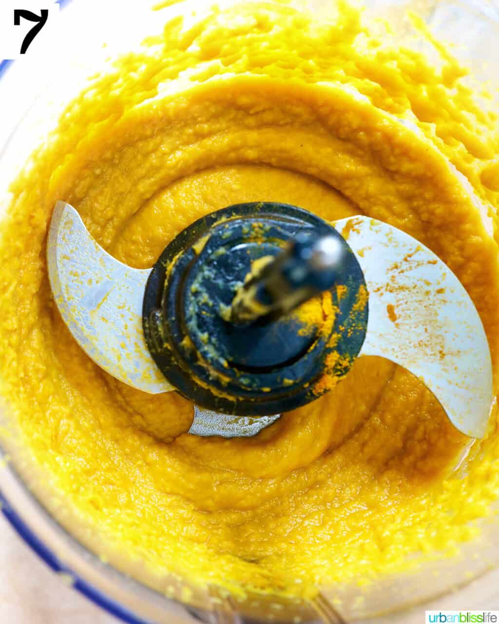 butternut squash dip in a food processor.