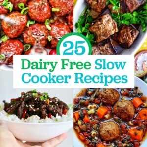 slow cooker cranberry meatballs, Filipino adobo short ribs, Mongolian beef, and meatball soup with title text overlay.