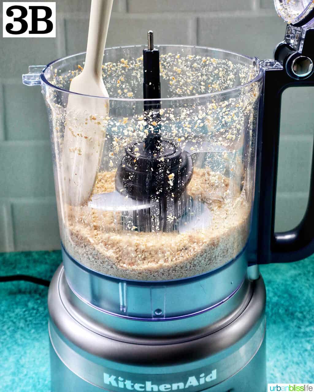 food processor with sesame seeds.