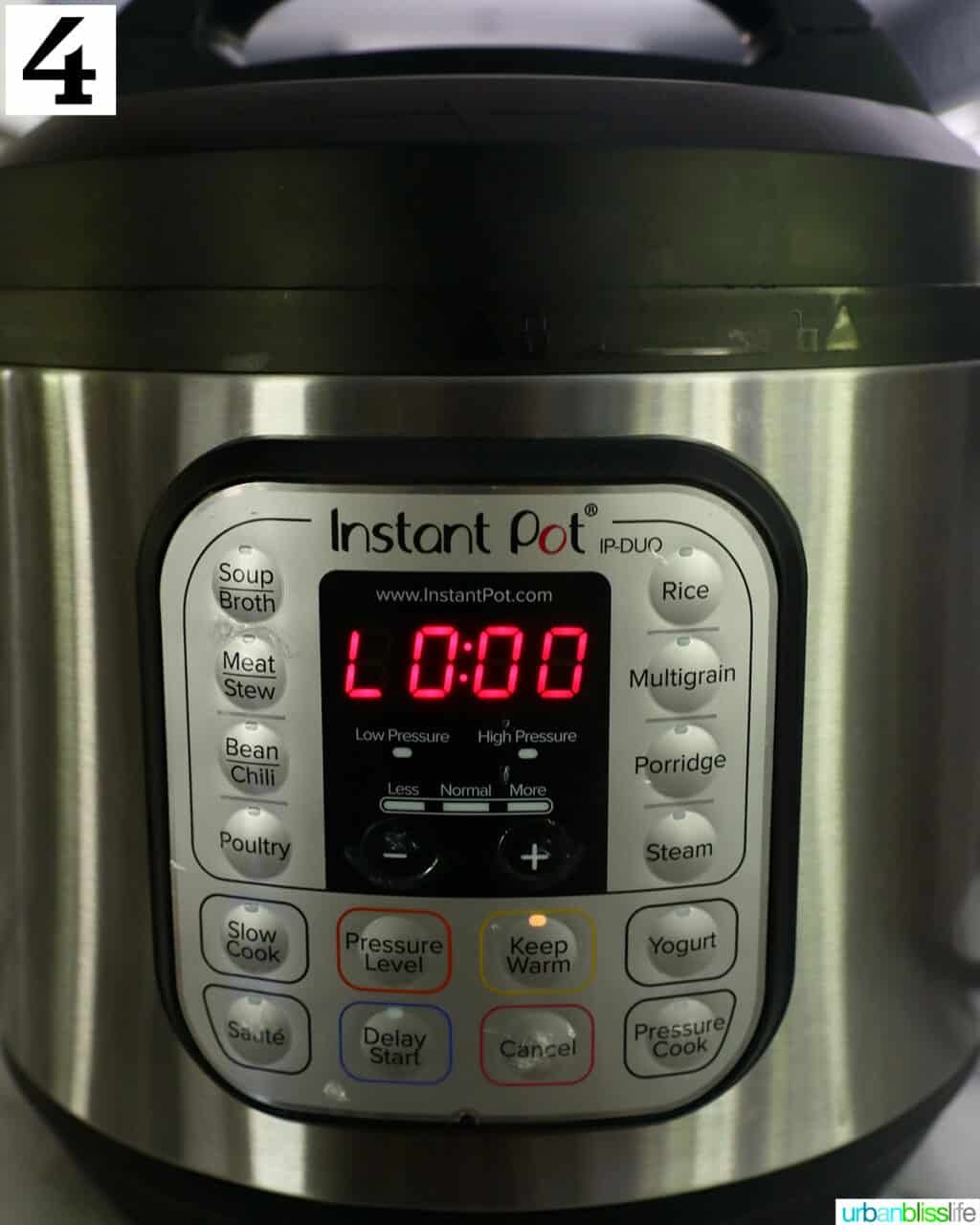 Instant Pot displaying LO.