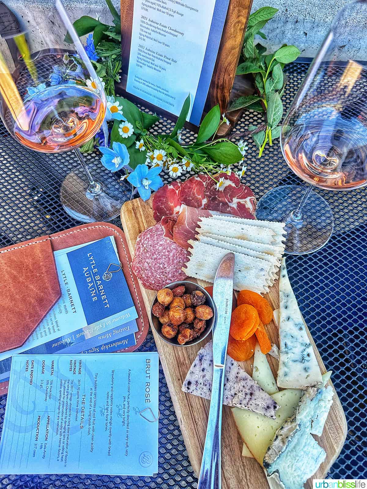charcuterie board at lytle-barnett and aubaine tasting room in dundee, oregon