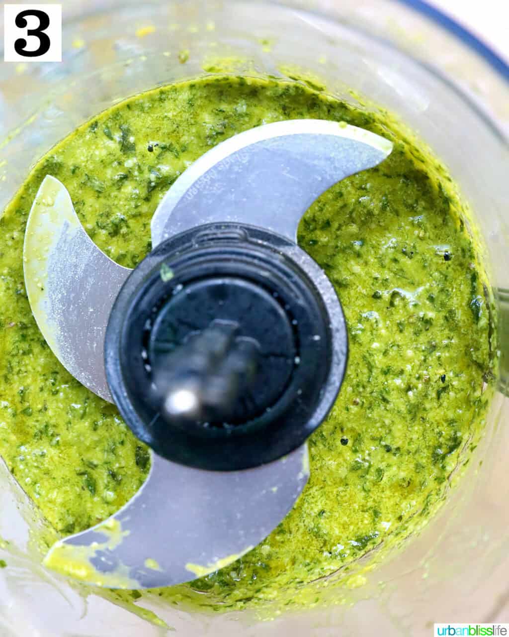 pesto in a food processor.