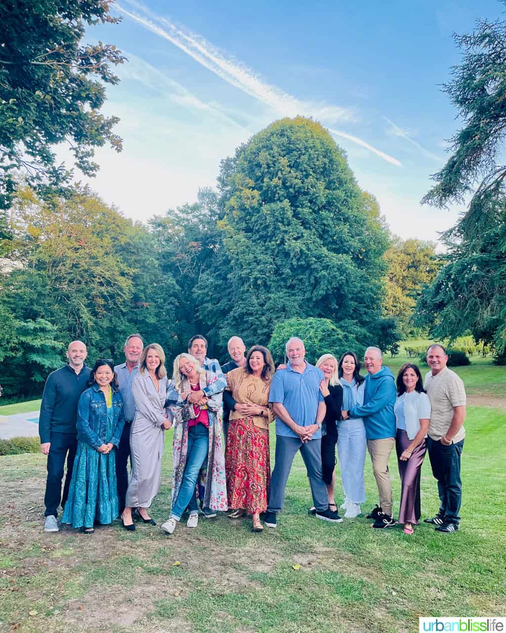 group of couples at at Chateau de Valcreuse in La Roche-Posay, France.
