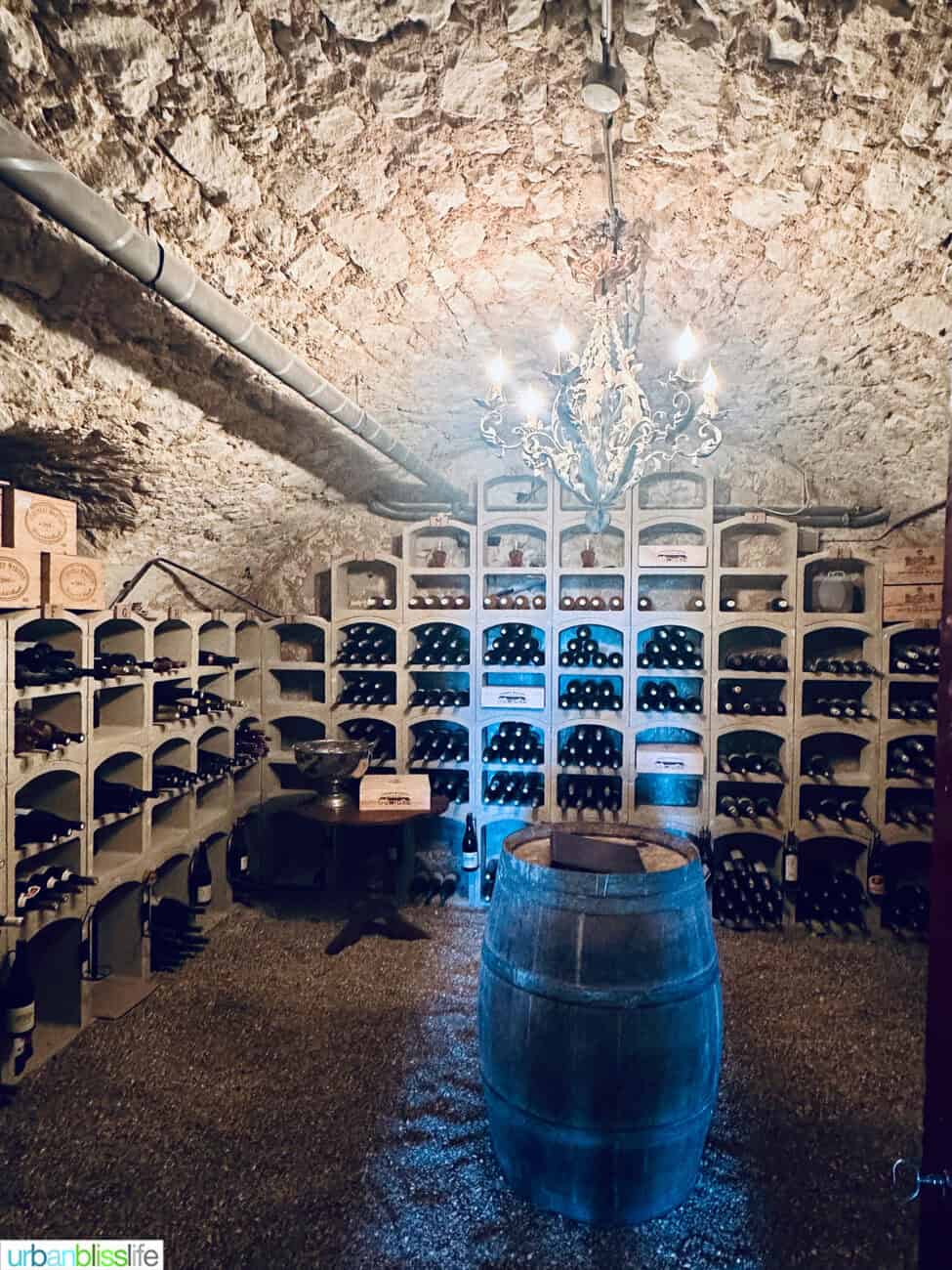 wine cellar at Chateau de Valcreuse in La Roche-Posay, France.