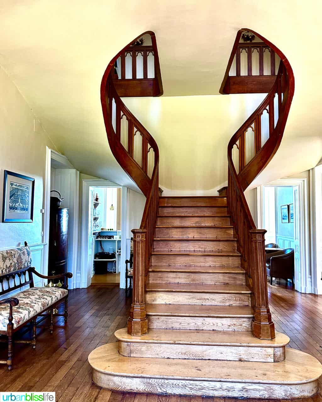 staircase at Chateau de Valcreuse in La Roche-Posay, France.