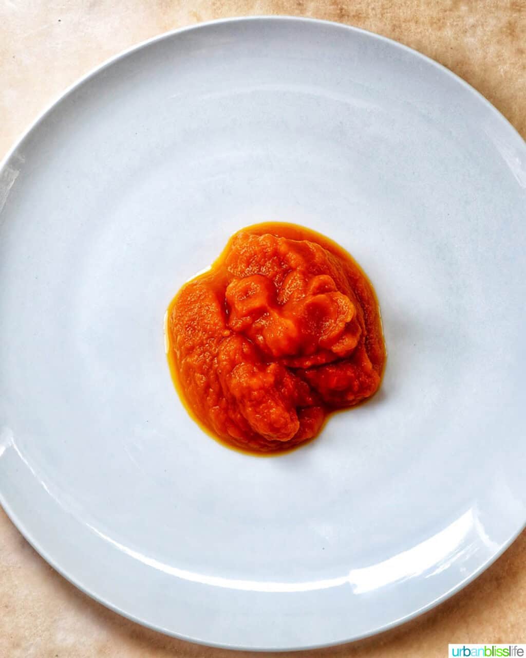 pumpkin puree on a plate