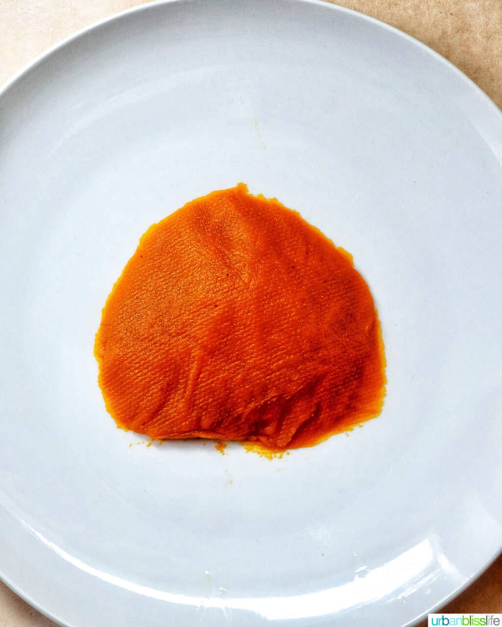 pumpkin puree on a plate.