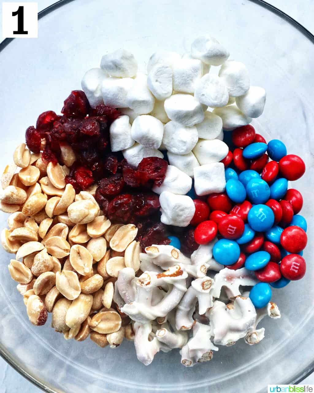 bowl of ingredients to make trail mix.