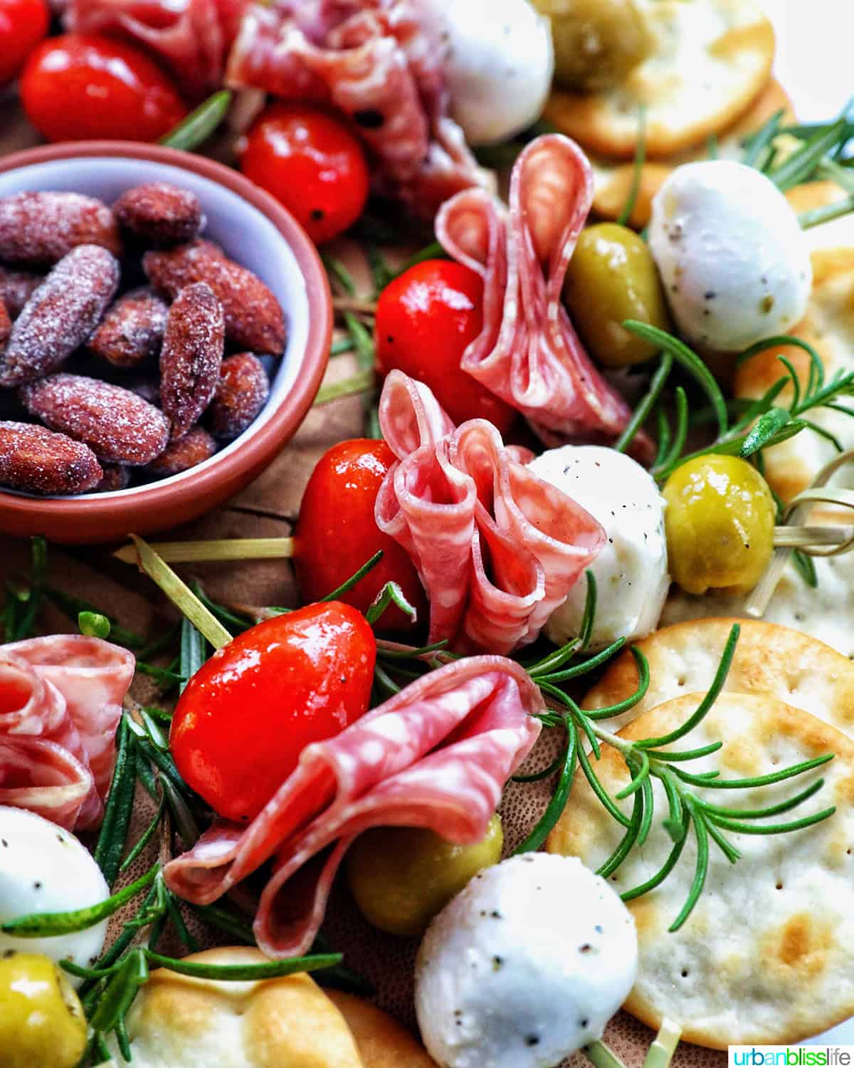 antipasto Christmas wreath appetizer.