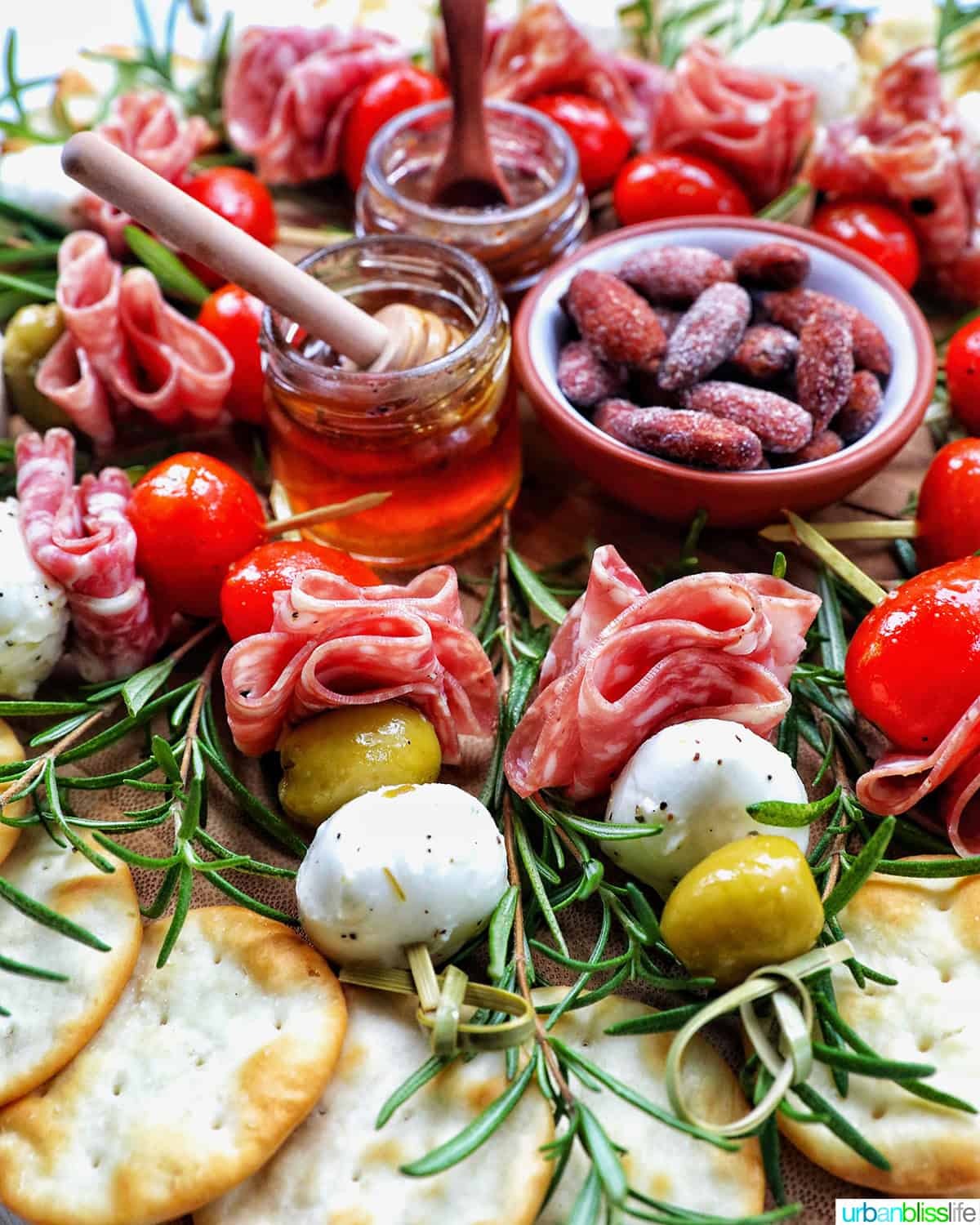 antipasto Christmas wreath appetizer.
