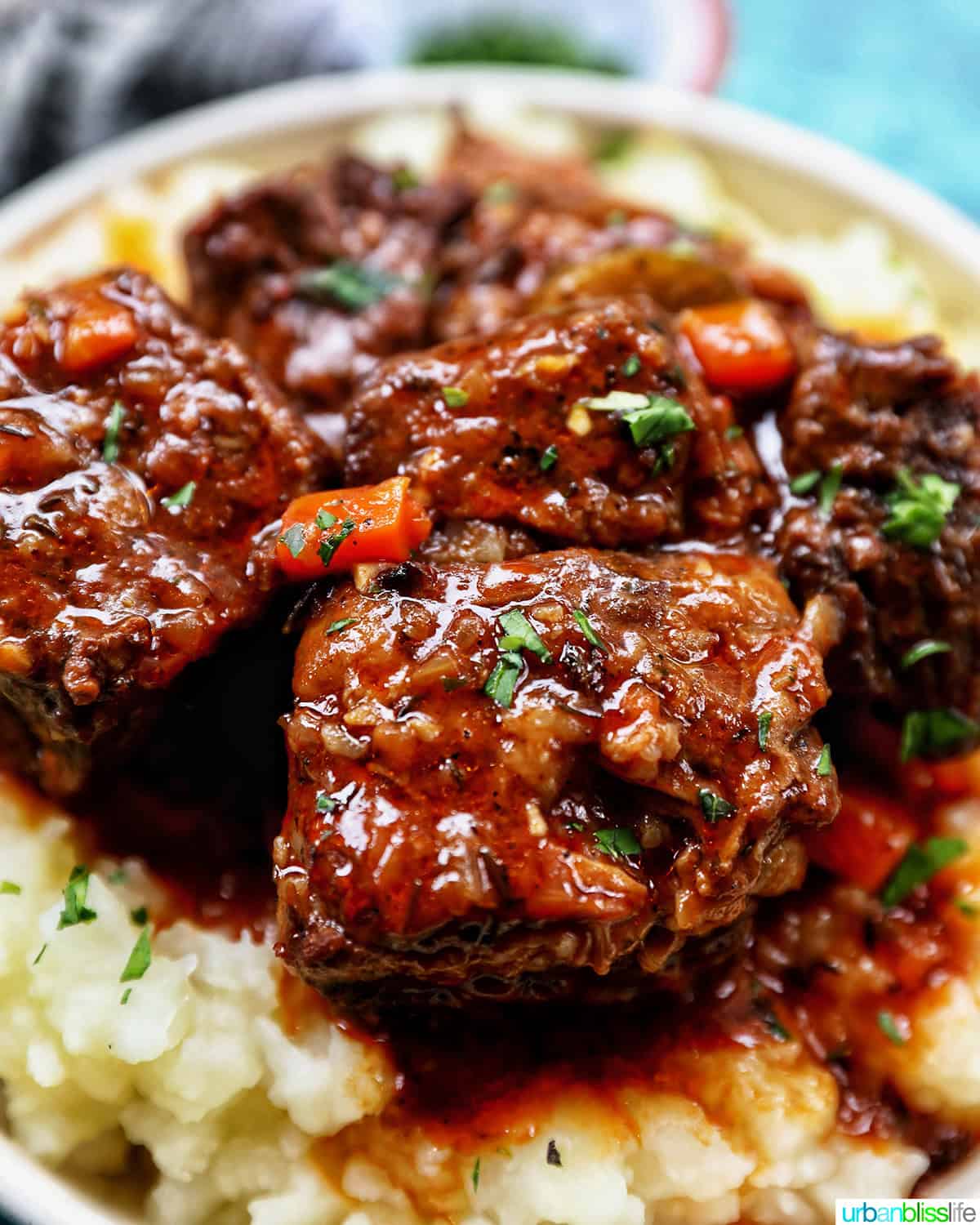 beer braised short ribs over mashed potatoes.