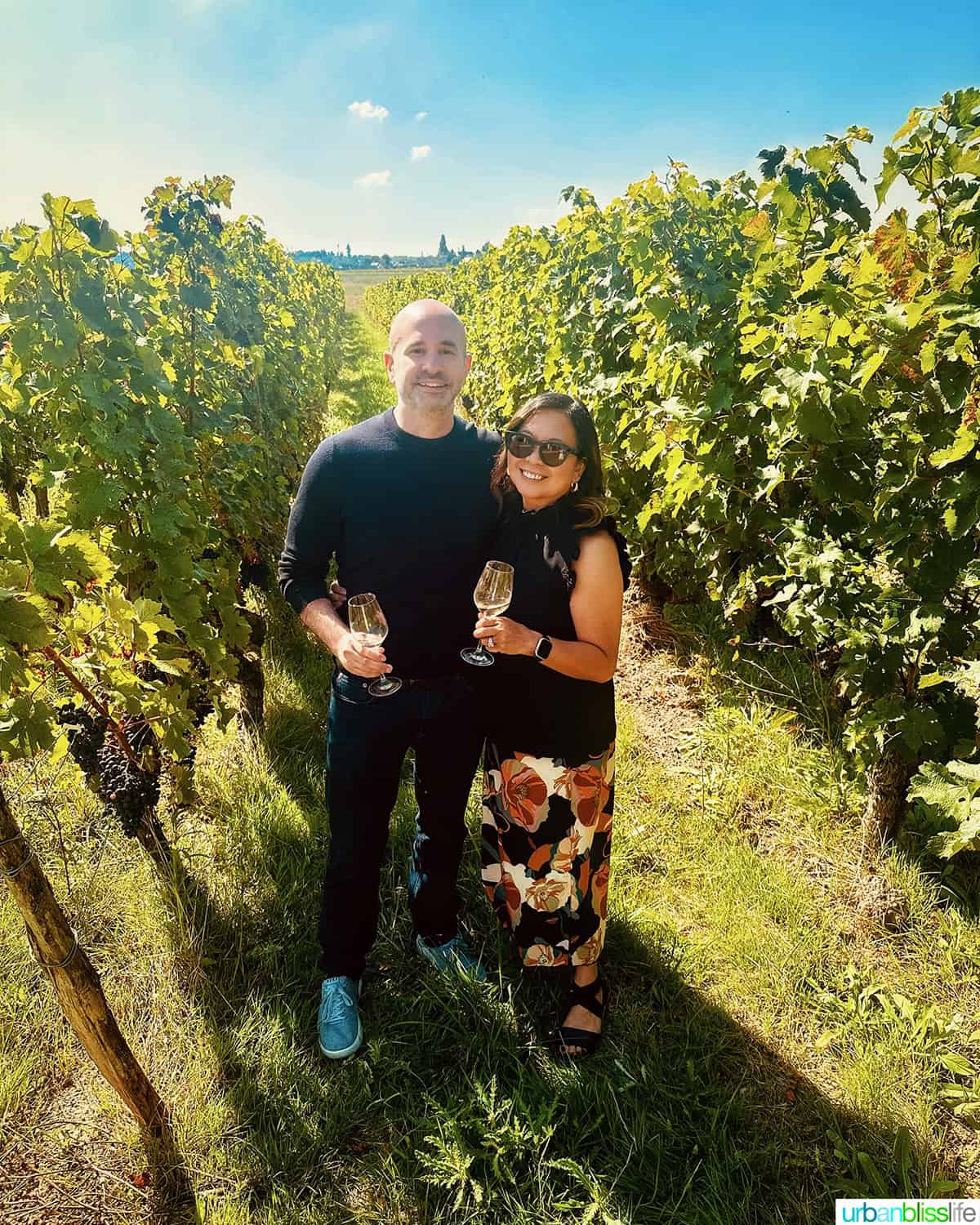 marlynn and alain in chateau de la grille vineyard