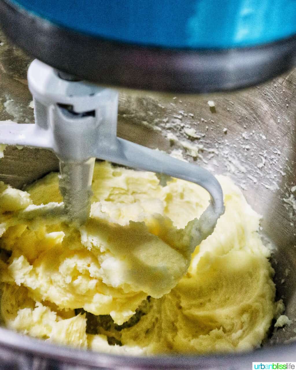creaming butter and sugar in a stand mixer.
