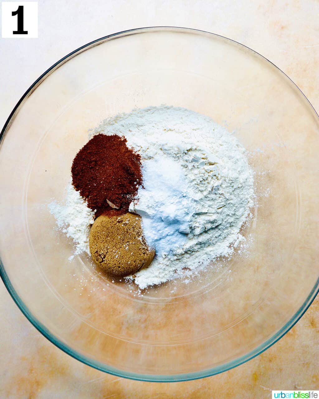 dry ingredients in a bowl to make pumpkin spice pancakes.
