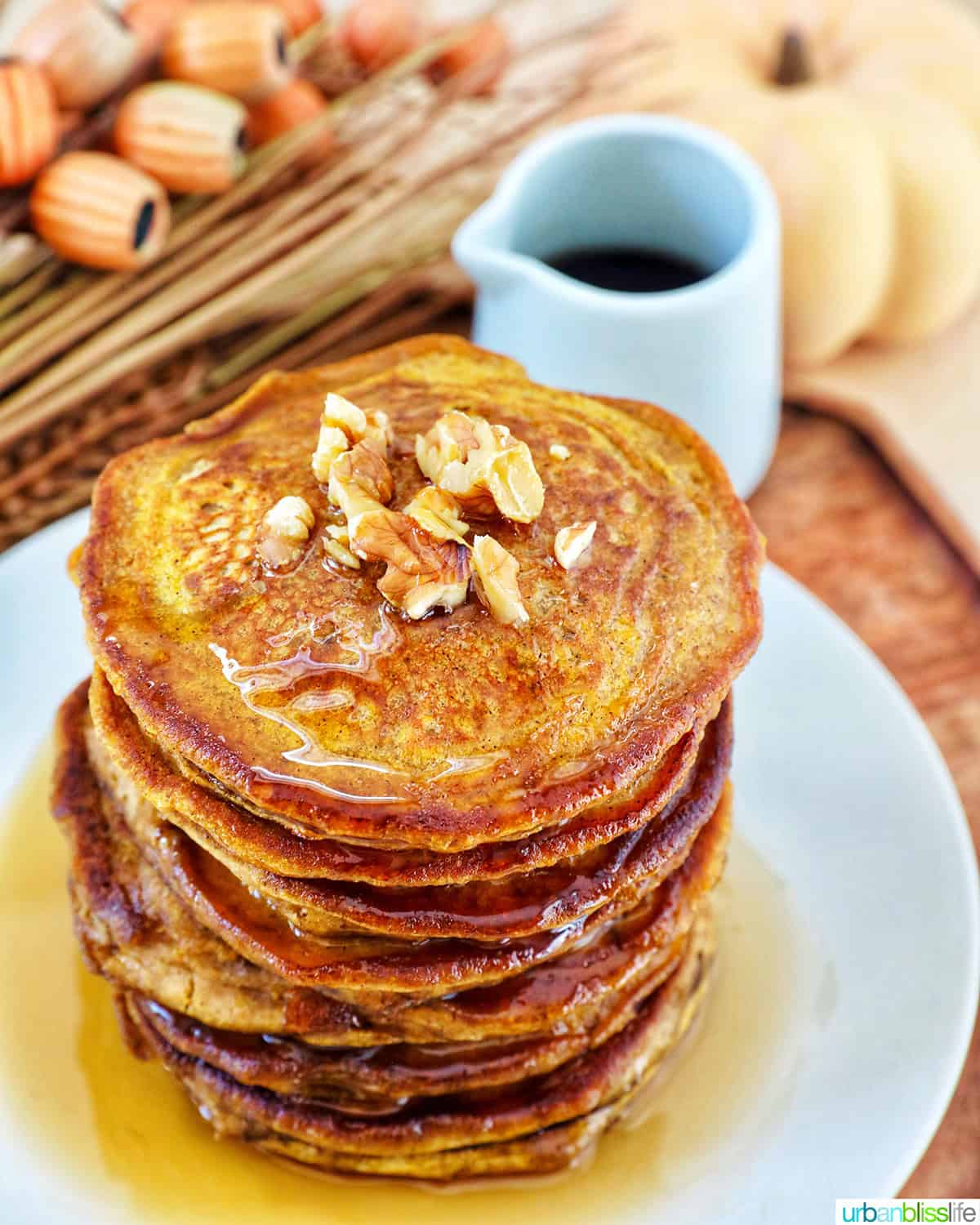 stack of pumpkin spice pancakes.