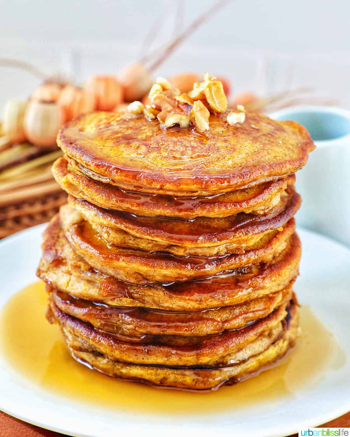 stack of pumpkin spice pancakes.