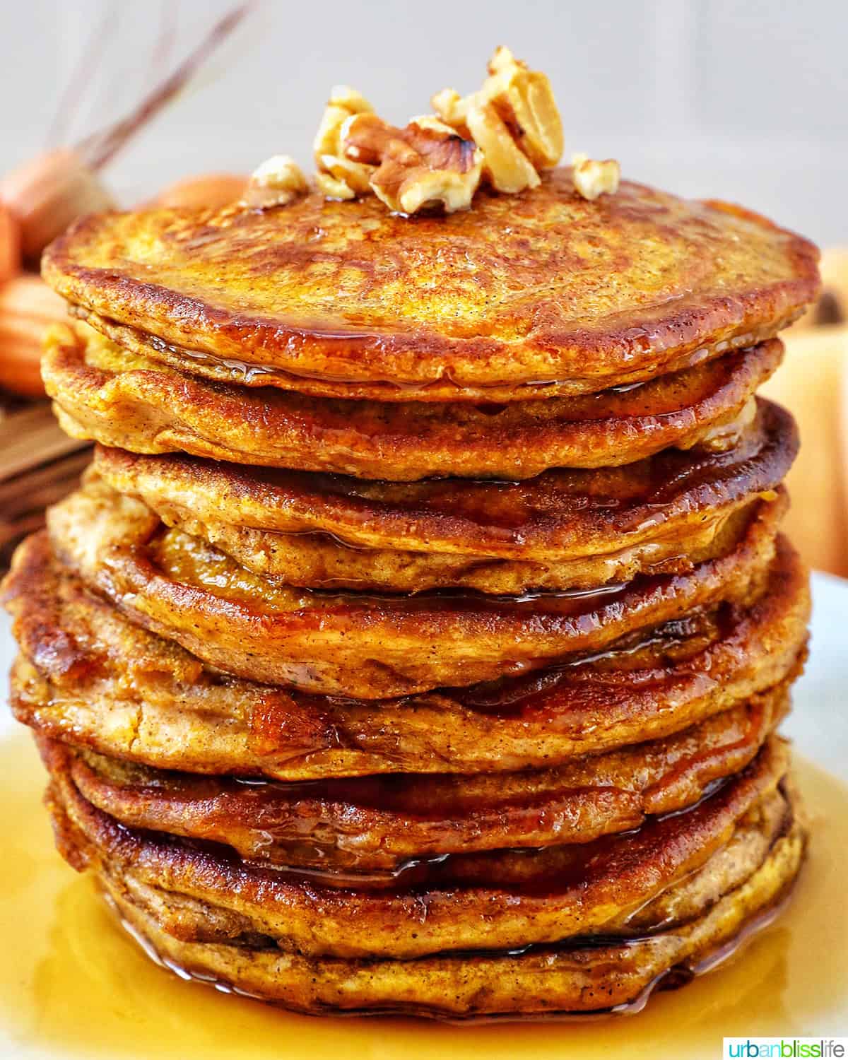 stack of pumpkin spice pancakes.